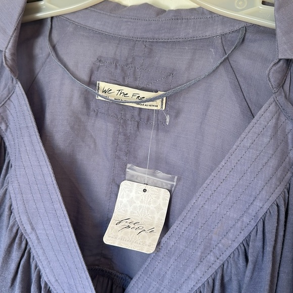 Free People We the Free Sunray Mixed Media Cotton Jersey Babydoll Top Small NWT - Picture 4 of 6